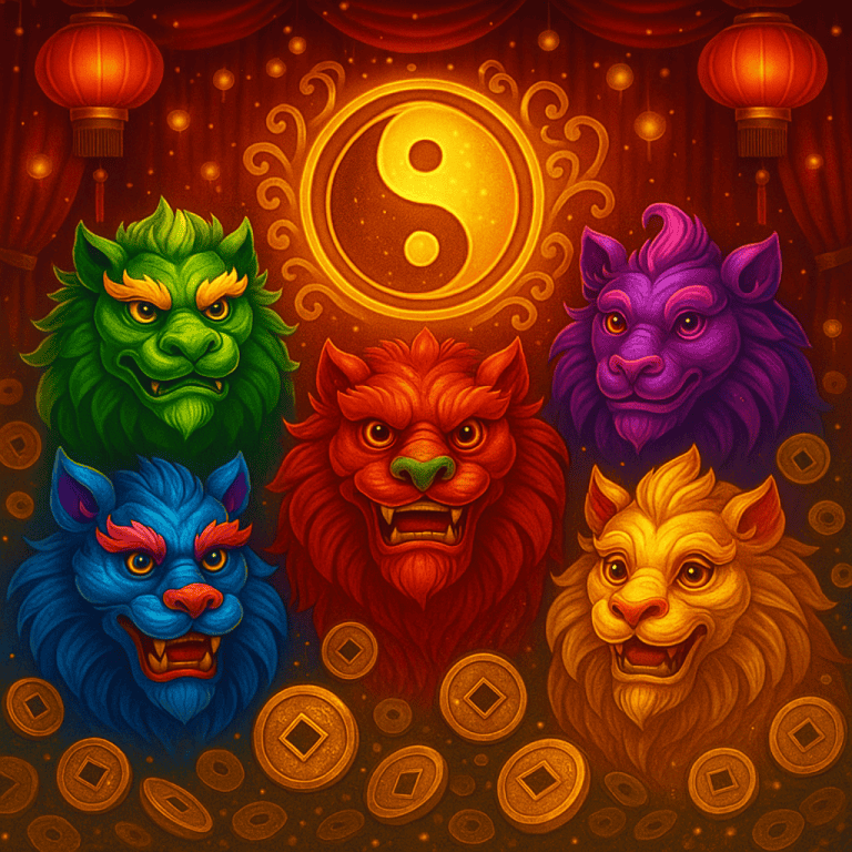 5 Lucky Lions : Petualangan Keberuntungan Dalam Dunia Mistik yang Sarat Warna